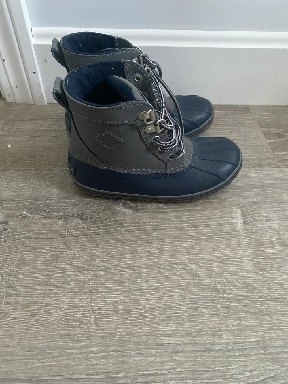 Sperry Kids Navy and Gray Rain Boots